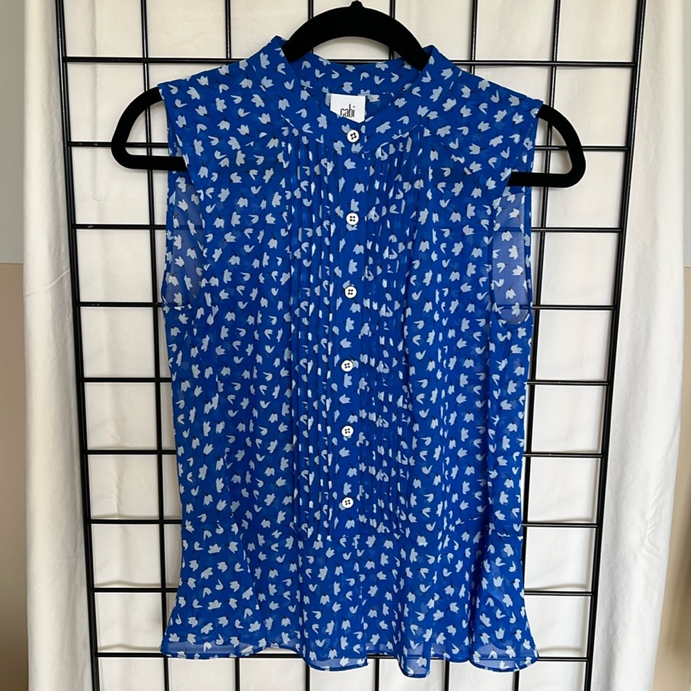 CAbi Electric Blue Peplum Top XS